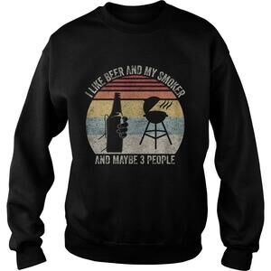 Retro I Like Beermy Smokermaybe 3 People Bbq Sweatshirt